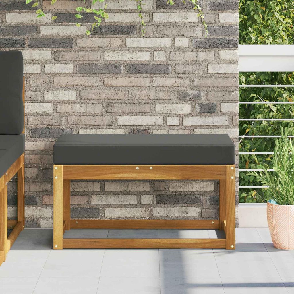 Sitzkissen für Outdoor - CLORIS - Sitzauflage - Anthrazit 80x40x8 cm 100 % Polyester - Gartenmöbelauflagen C1758