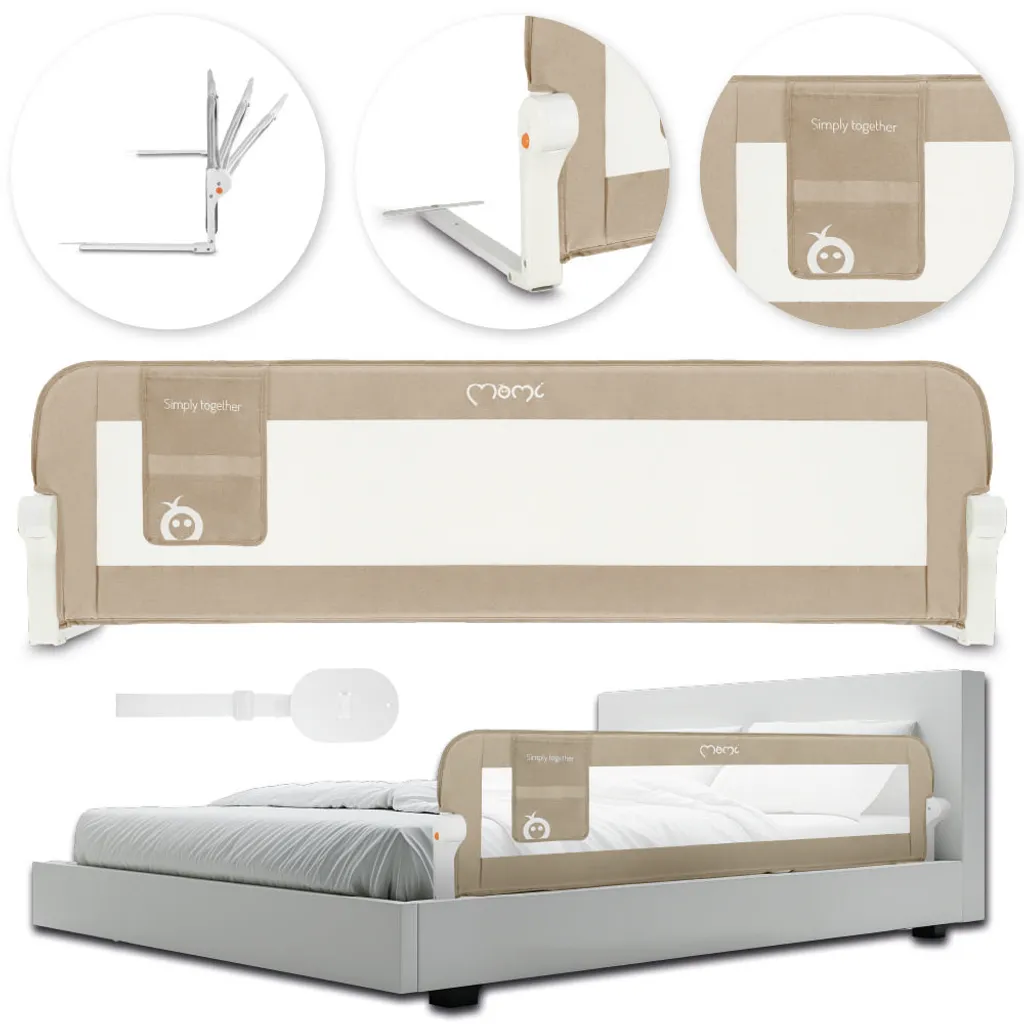 Barrière Sécurité Lit 150cm MoMi LEXI PLUS Beige - Ouverture Totale 180°