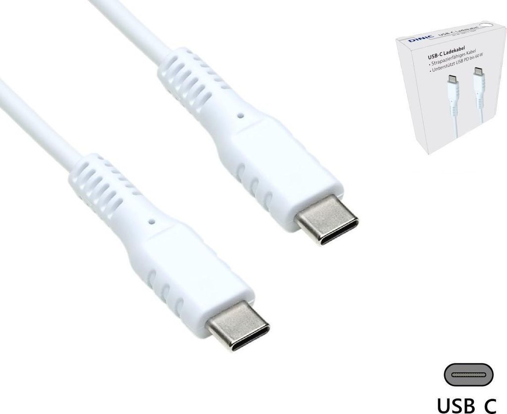 DINIC USB-C Ladekabel, 1,5 m, Weiß