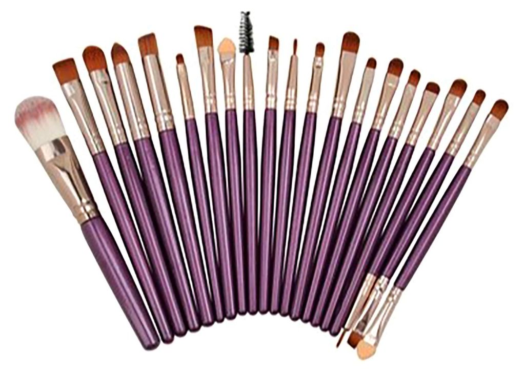 20-teiliges professionelles Make-up-Pinselset in Lila und RosšŠgold, inklusive Lidschatten- und Mascara-Pinseln sowie Beauty-Tools
