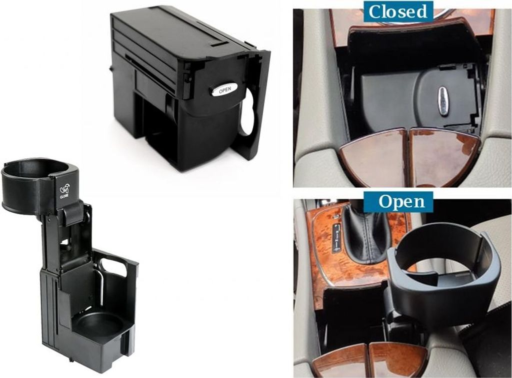 Mittelkonsole Getränkehalter für Mercedes CLS W219 03-10 E W211 S211 02-09 Schwarz.