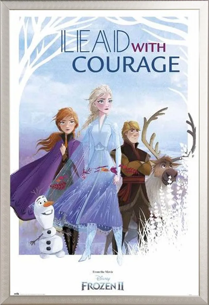 Set Poster Frozen 2 + Cornice Alluminio Shinsuke Silver Vetro Antiurto
