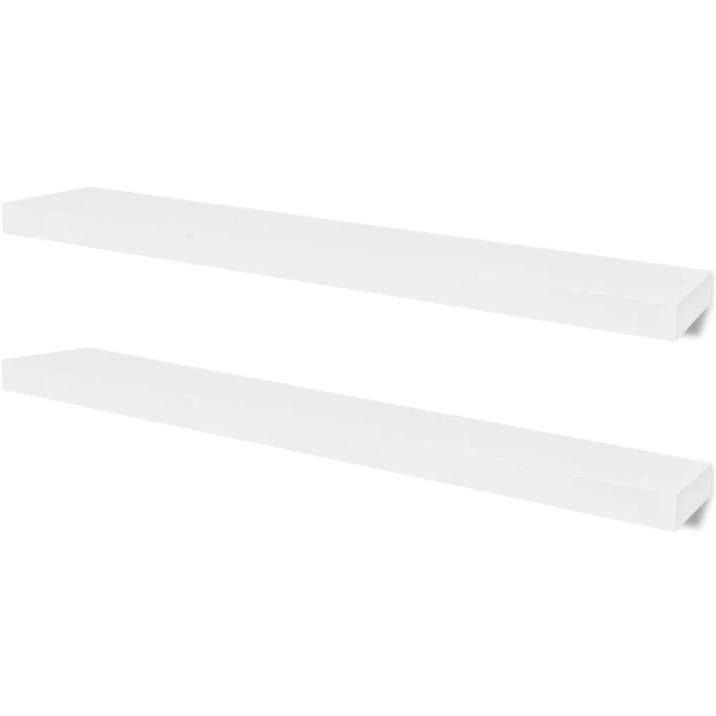 Étagères murales blanches en MDF vidaXL - Design flottant et robuste 2 pcs