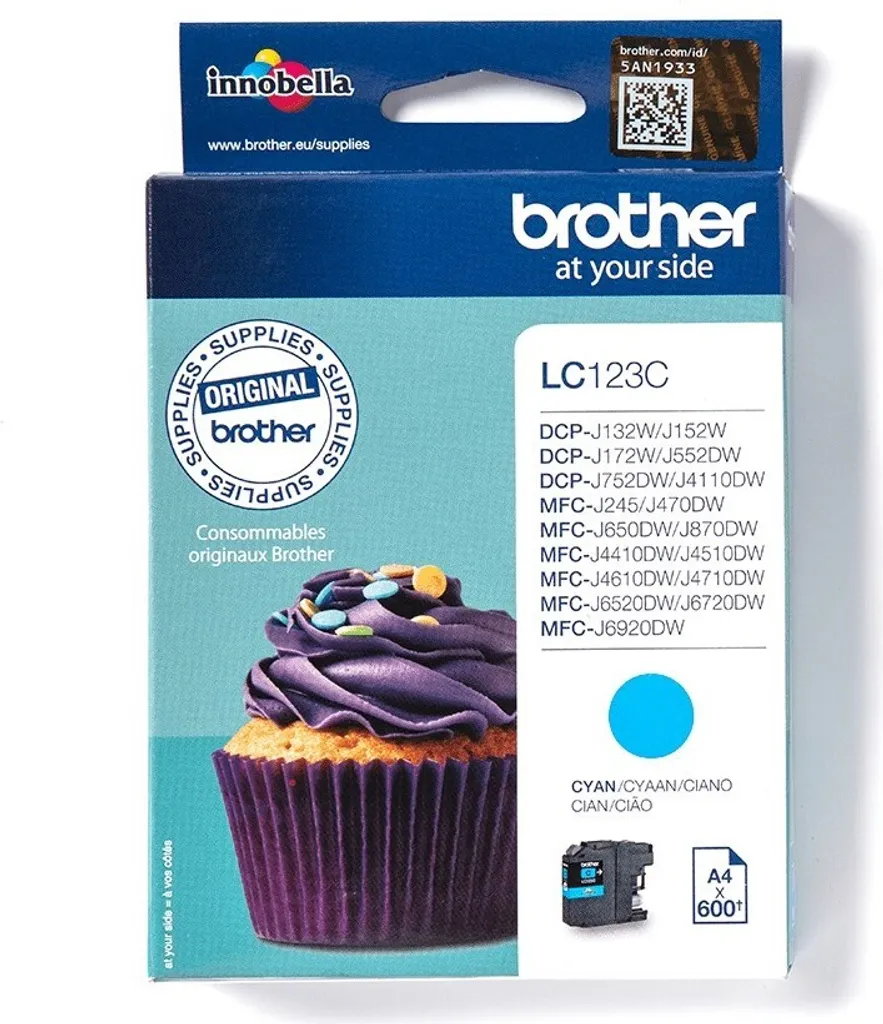 Consommable Brother LC-123C Cyan pour imprimantes multifonctions MFC - 2