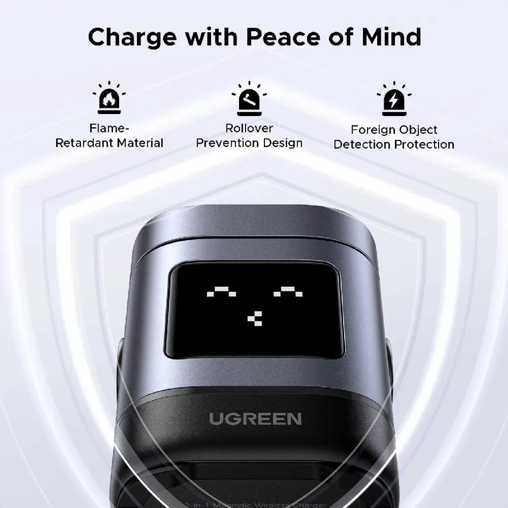 Ugreen Uno Chargeur sans fil magnétique Qi2 15W Gris pour iPhone 16 15