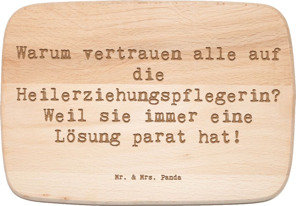 Mr. & Mrs. Panda Holz Schneidbrett Spruch Heilerziehungspflegerin Lösungsexpertin - Transparent - Geschenk, pflegerische Unterstützung, Berufsfel...