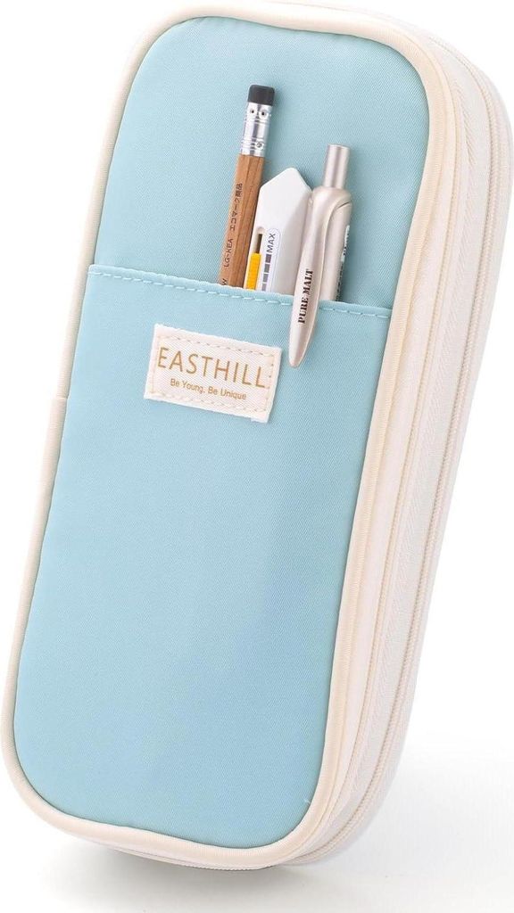 Großes Federmäppchen Blau 100+ Stifte Schrein Tasche Produktbild 
