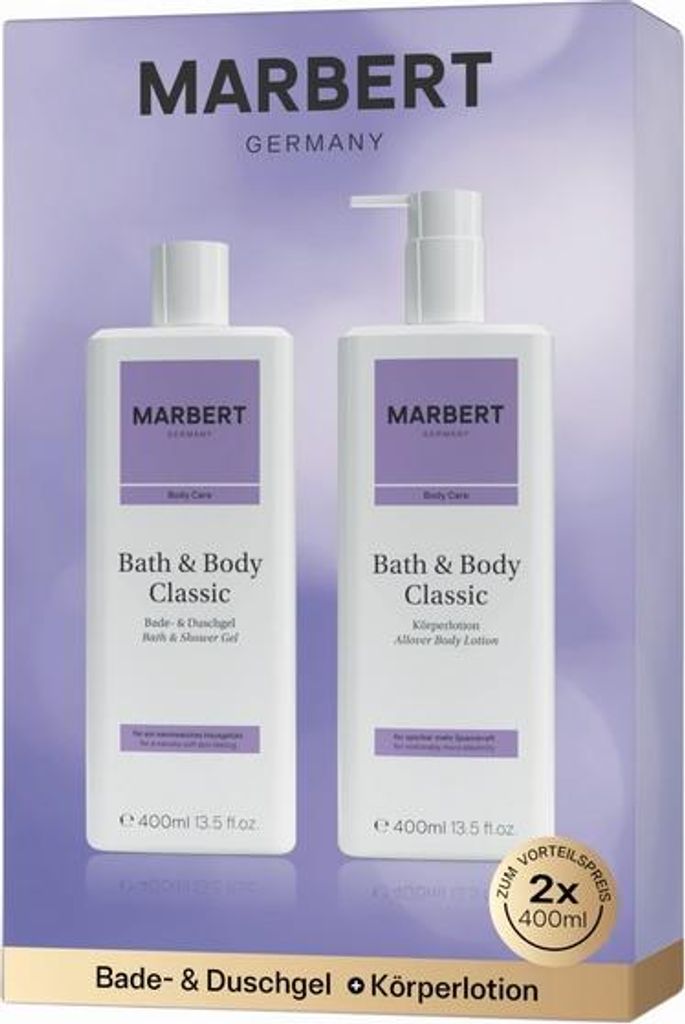 Marbert Bath & Body Classic Bundle – Duschgel & Bodylotion je 400 ml