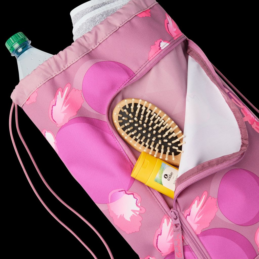 satch Sportbeutel Gymbag Walking Clouds rosa mehrfarbig Produktbild 3