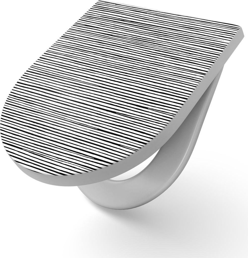 DEQORI WC-Sitz Duroplast 36,4x45,4 cm 'Linien im Fluss' Toilettensitz WC-Brille Design