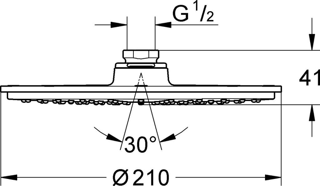 Grohe Rainshower Cosmopolitan 210 Kopfbrause ohne Durchflussbegrenzung, 28368LS0