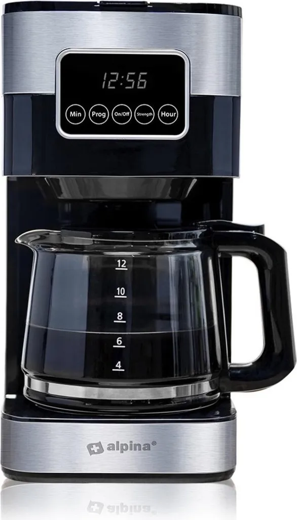 Alpina Machine à café filtre 1,5L avec minuterie et verseuse isotherme