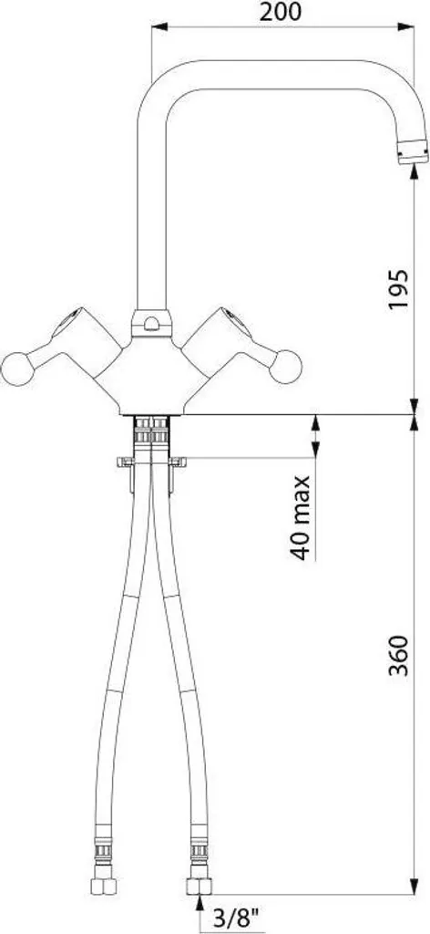 Robinetterie de plonge gros débit 45L/min avec bec orientable 200 - 2
