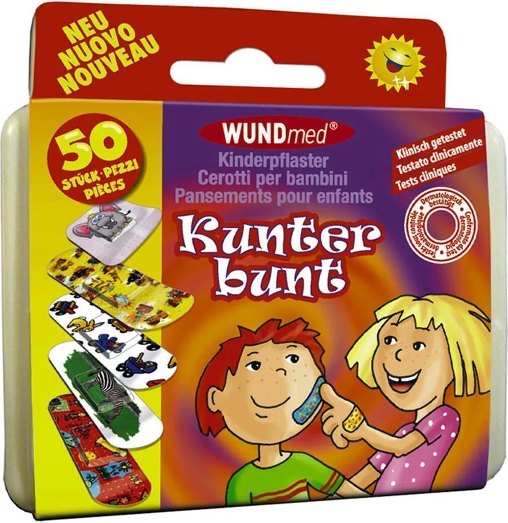 WUNDmed 05-010 Cerotti Kunterbunt per Bambini 50 pz - Protezione Colorata