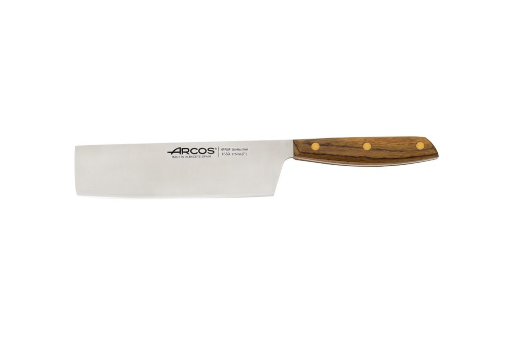 Arcs Nordika Serie - Usuba Messer - Edelstahl NITRUM - Klinge de 175 mm - Griff de Ovengkol Holz 100% natürlich de e Wälder - Verpackung 100% rec...