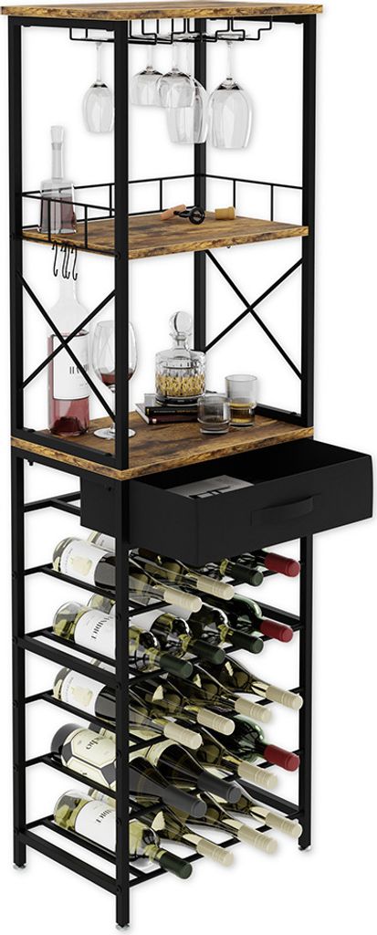 Lenmar Serie LOFT Weinregal aus Metall für Flaschen, 5-30 Flaschen, Wein, Flaschenregal, Kellerregal, Regale, Flaschenhalter (LOFT 2-20S, 20 Flasc...