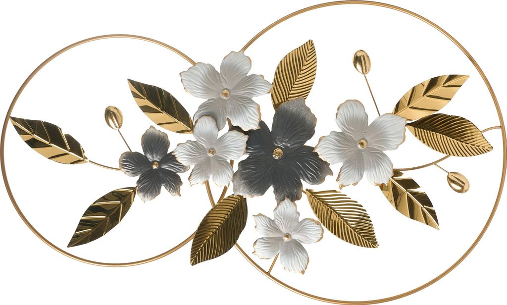 BELIANI Wanddekoration Gold Eisen Blumen Einteilig Handgemacht Modern Wandobjekt Wanddeko für Schlafzimmer Wohnzimmer Flur Küche Esszimmer