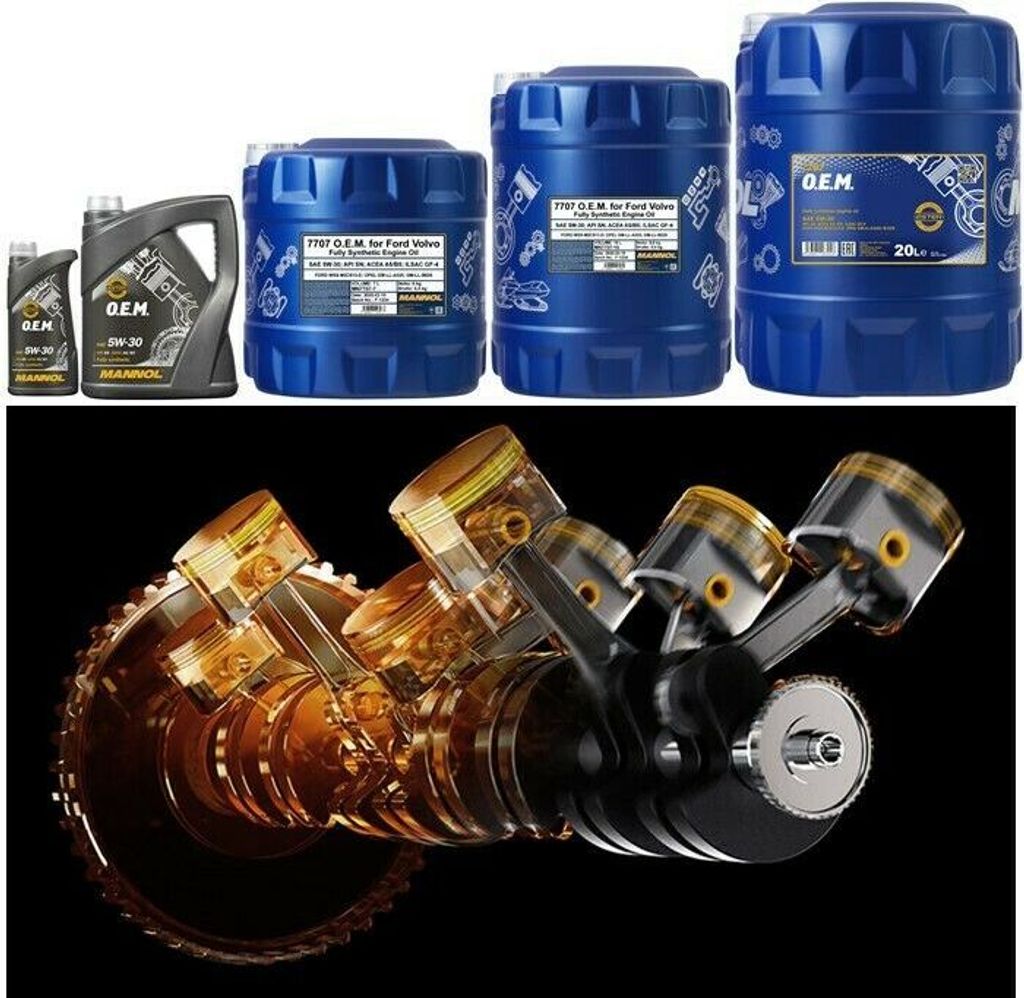 A collage featuring engine oil containers and a detailed illustration of an engine's internal components.