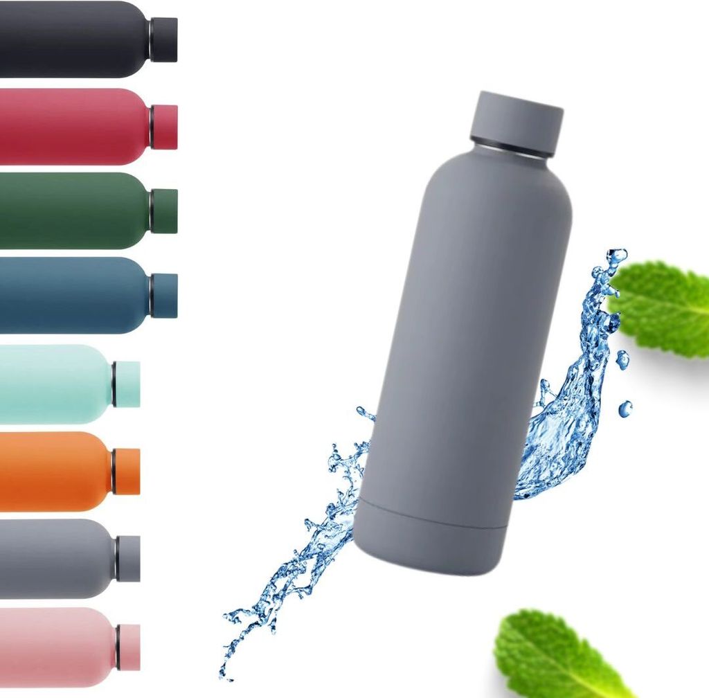 Trinkflasche aus Edelstahl in grau 0,5 L