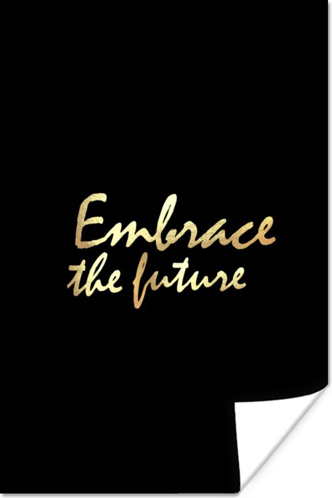 MuchoWow Poster Zitate - Motivation - Schwarz - Gold 120x180 cm - Kunstposter