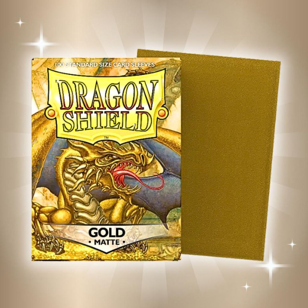 Dragon Shield Kartenhüllen – Gold, Matt, Standardgröße, 100 Stück pro Packung