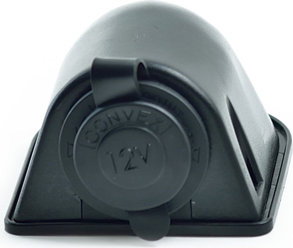 Aufbausteckdose 12 Volt schwarz, wasserdicht, universell, Produktbild 