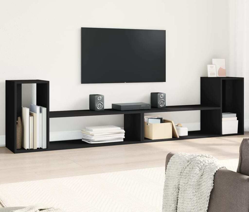 Möbel TV-Schränke 2 Stk. Schwarz 100x30x50 cm Holzwerkstoff - TV-Schränke 840794