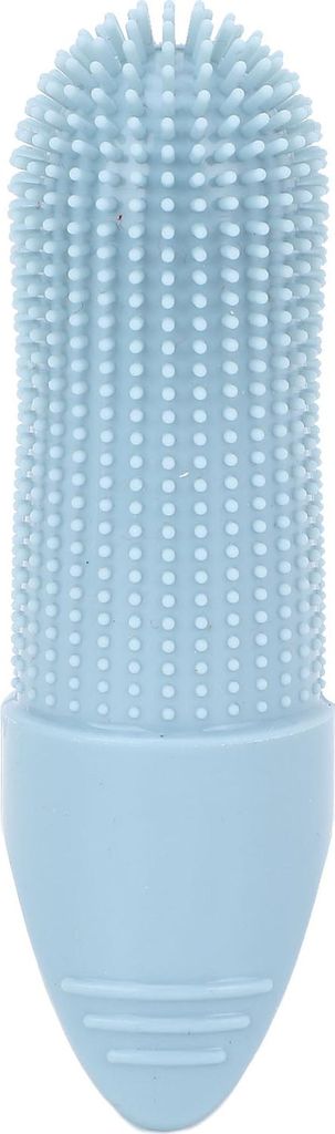 Fingerzahnbürste für Hunde, 360° lebensmittelechte Silikonborsten, Haustier, für Hunde, Katzen, Zahnpflege, Blau