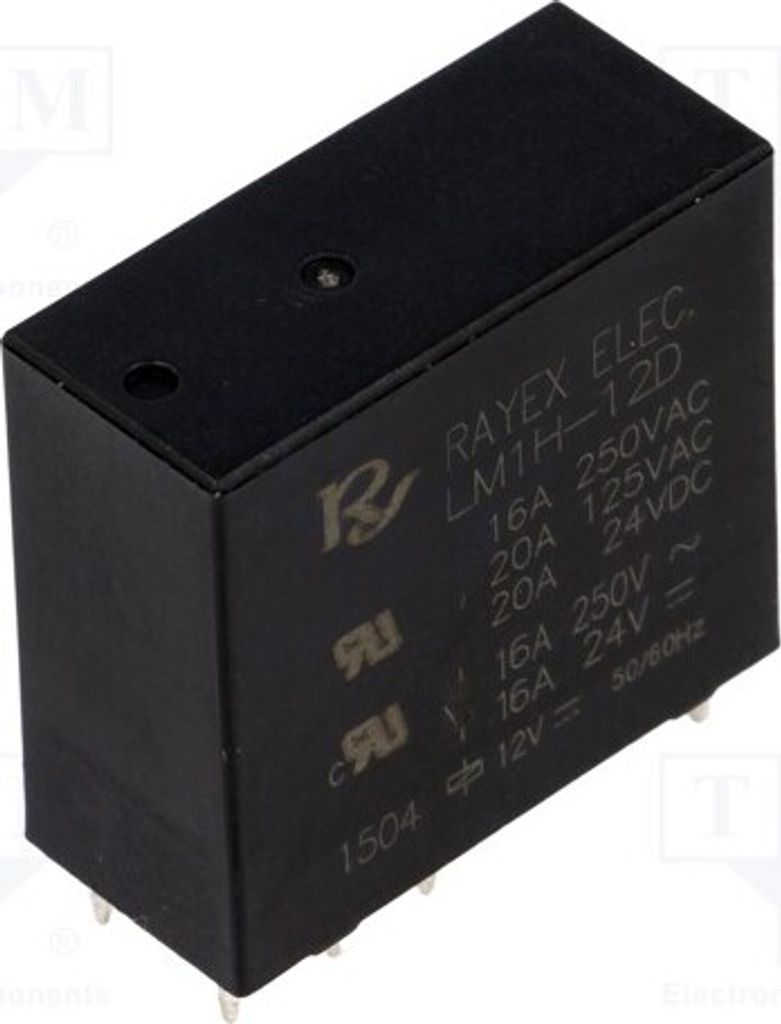 1x Relais: elektromagnetisch USpule : 12VDC 16A/250VAC Mini LM1H-12D Elektromagn