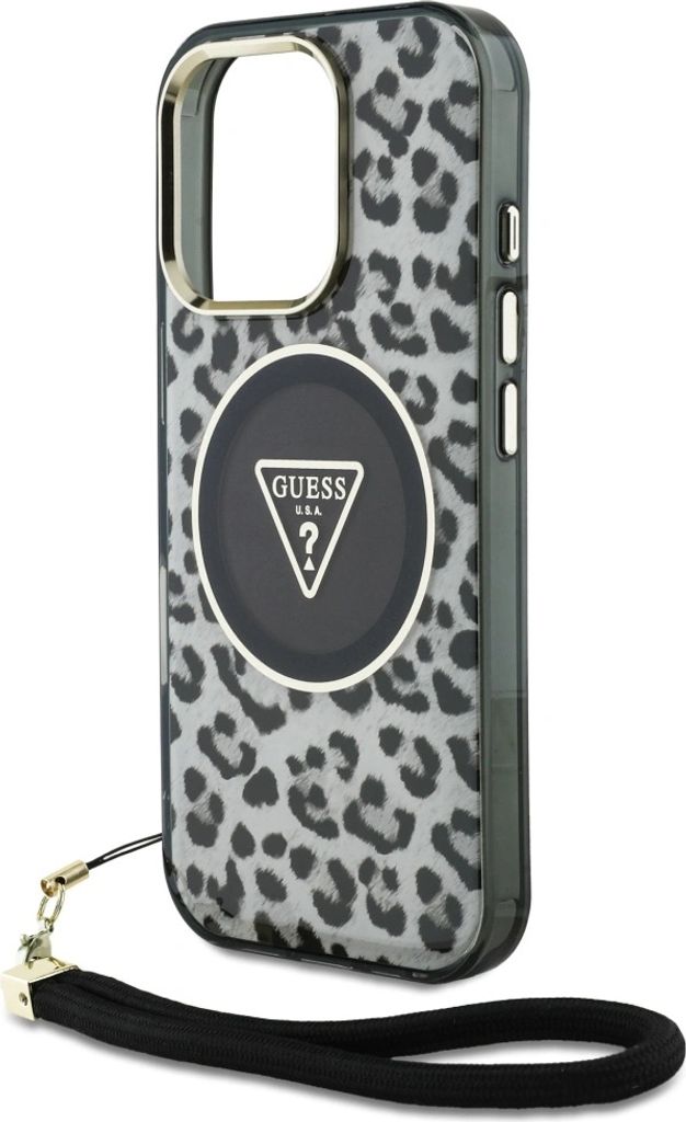 Etui Guess Hc Iml Leopard Triangle Cord Strap Do Iphone 16 Image du produit 