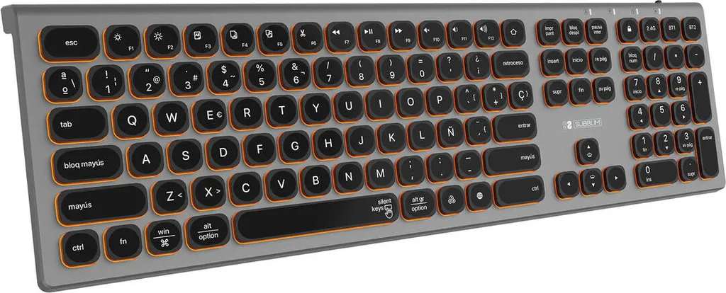 Clavier sans fil Subblim Master gris et noir AZERTY haute précision