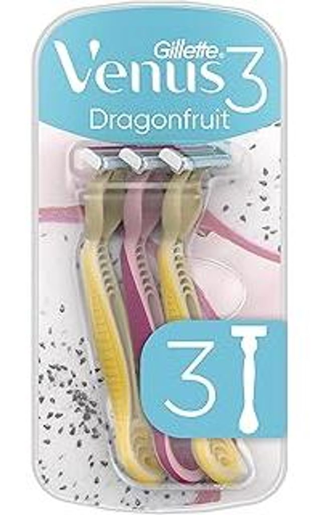 Gillette Venus 3 Dragonfruit Einwegrasierer Damen, 3 Damenrasierer mit Komfortklingen