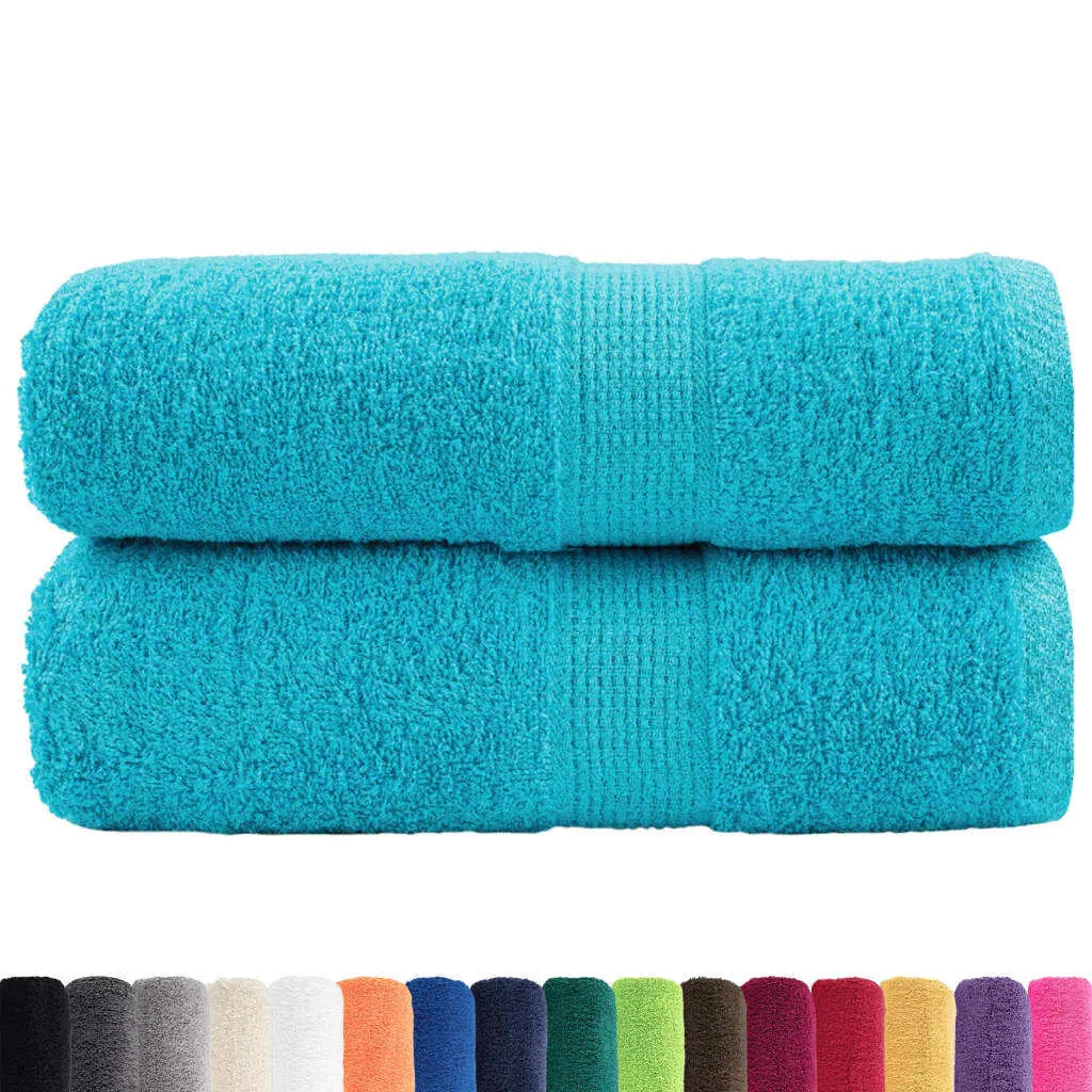 vidaXL Asciugamani Premium SOLUND 2 pezzi Turchese 30x30 cm 600 g/m²