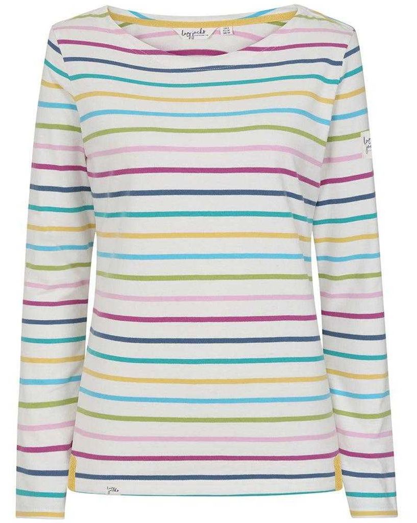 Lazy Jacks - "Breton" T-Shirt für Damen, Langärmlig LJ491 (42 DE) (Bunt)