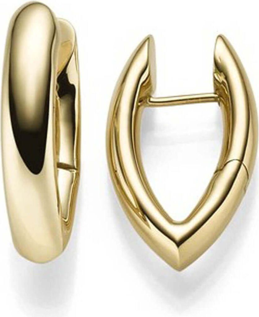 Ohrringe Creolen 28x6mm Ohrschmuck aus 750 Gold Gelbgold spitzoval glänzend