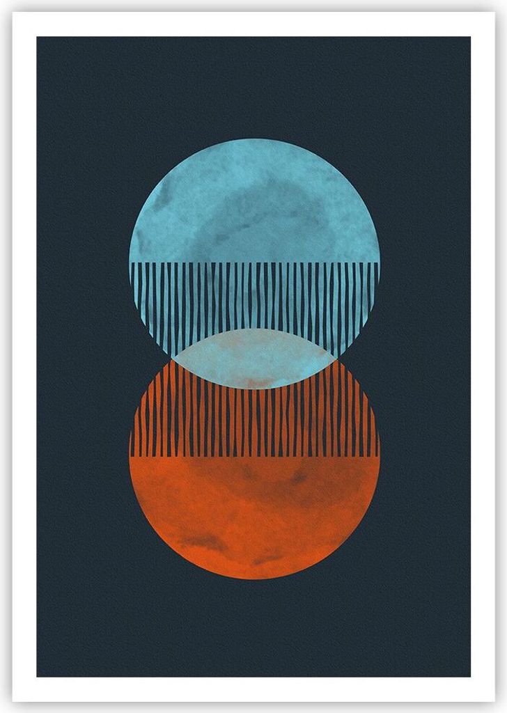 Poster - Poster ohne Rahmen - Geometrie Abstraktion Minimalismus - 70x100 cm - Wand Bild - Wanddeko - Wandbilder - Kunstposter - Wandposter - Bilde...