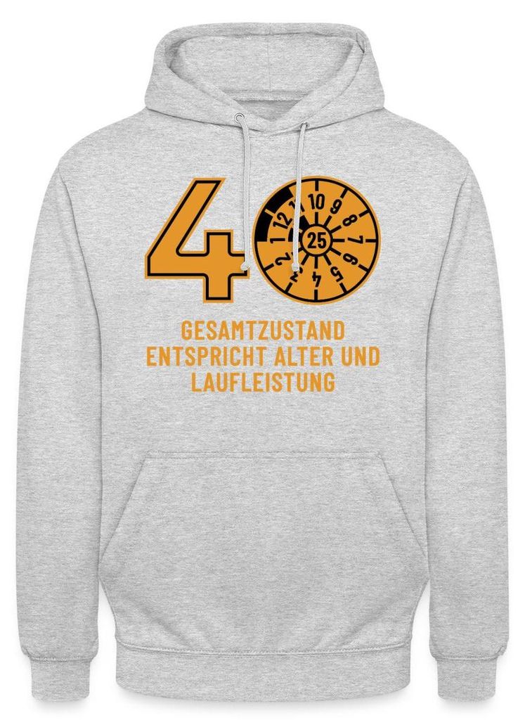 Spreadshirt 40. Geburtstag | Design Uni Hoodie, M, Hellgrau meliert