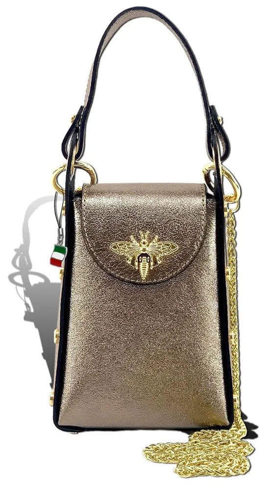 Sac à main cuir pour femme chic et cabas bronze Florence Biene D2OTF