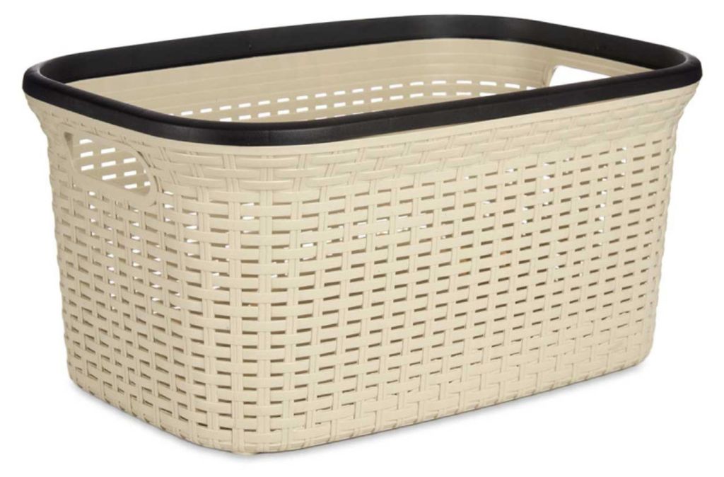 KIPIT Waschekorb - creme/beige - Kunststoff - Rattan - 36 L Produktbild 