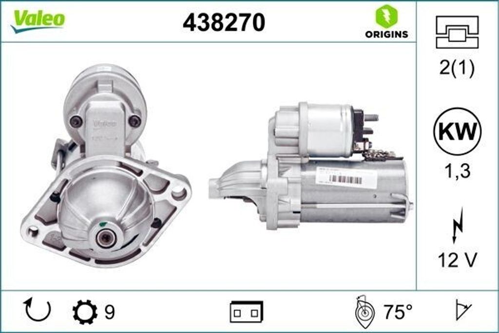 VALEO 438270 - OE 55578093 Anlasser, Starter für Aveo (T300), Meriva B (S10), Corsa E (X15), Corsa D (S07), Astra J