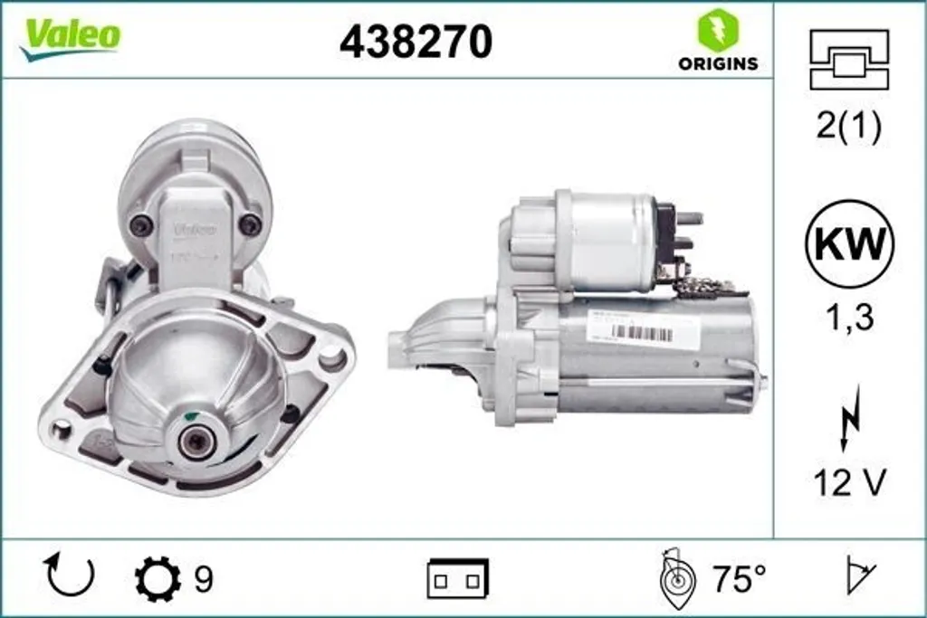 Starter Démarreur pour Chevrolet Aveo et Opel Meriva B - Qualité Valeo
