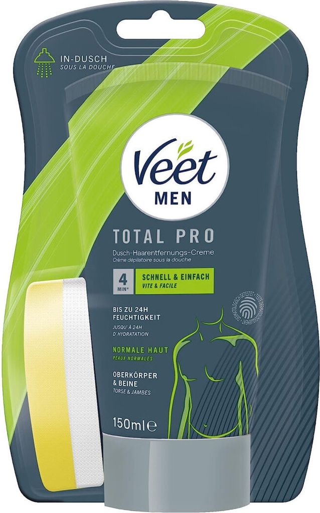 Veet Men Dusch-Haarentfernungscreme Oberkörper & Beine, Produktbild 