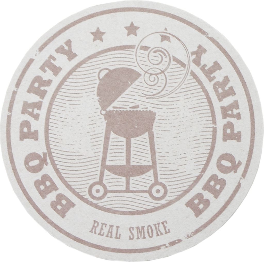 Bierdeckel BBQ Party Real Smoke, Ø 10,7 cm, 100 Stück