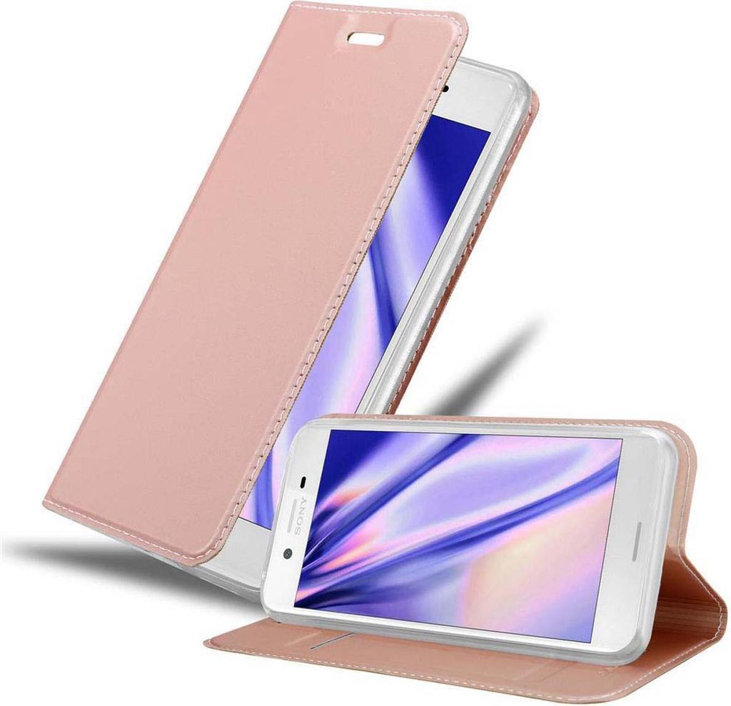 Cadorabo Handyhülle für Sony Xperia X Schutz Hülle in Rosa Cover Etui Book Case Booklet