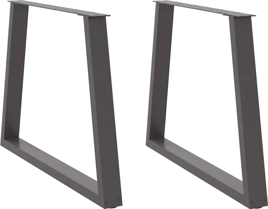 Set 2 Gambe Tavolo Acciaio Antracite 100cm - Design Industrial V
