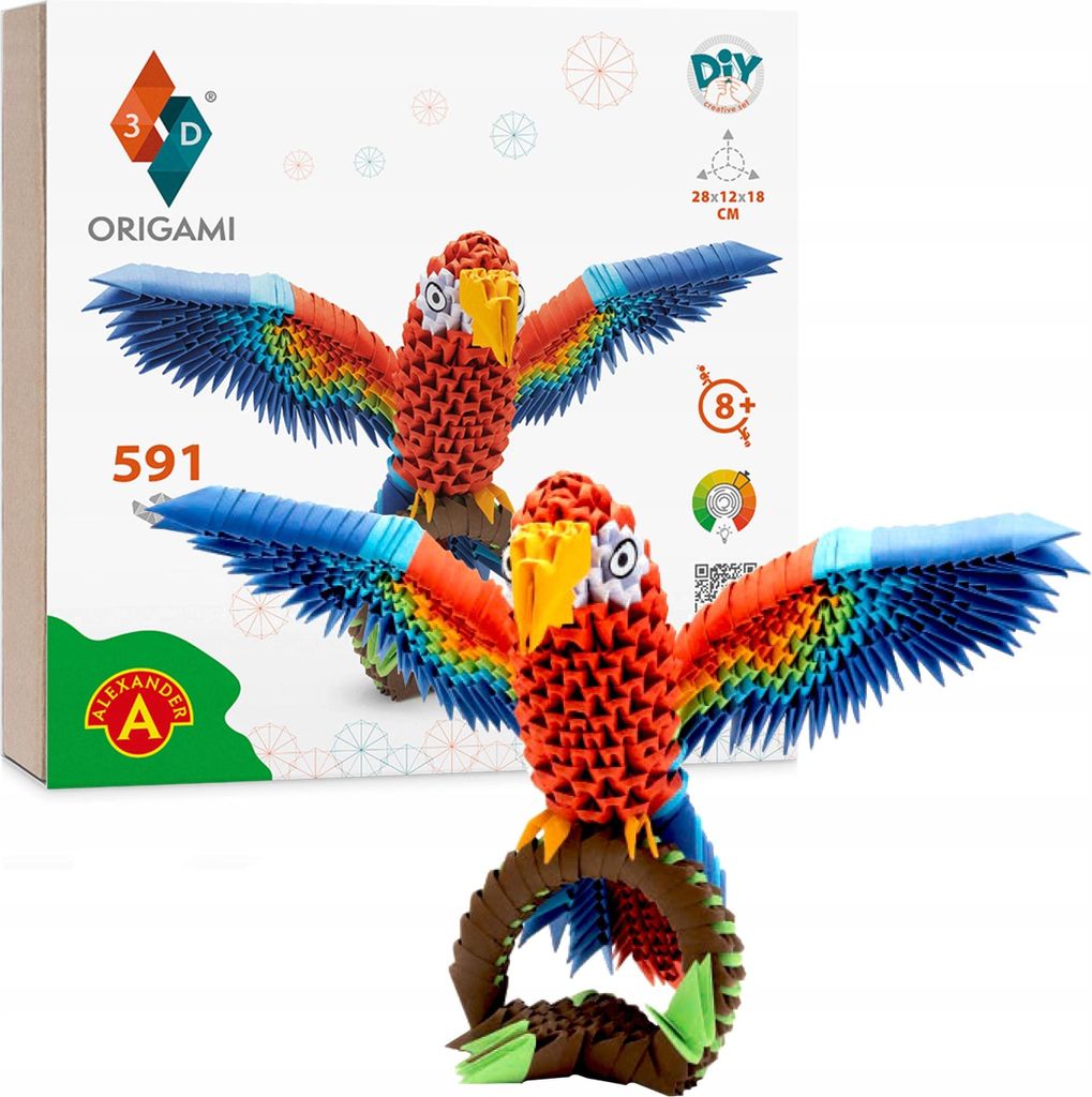 ALEXANDER Gra Origami 3D Papuga: Zestaw kreatywny Zdjęcie produktu 