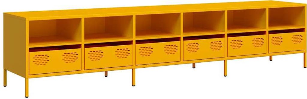 "SALE 2026"TV-Schrank, Fernsehtisch - CLORIS - Senfgelb 202x39x43,5cm Kaltgewalzter Stahl - TV-Schränke DEMöbel199506
