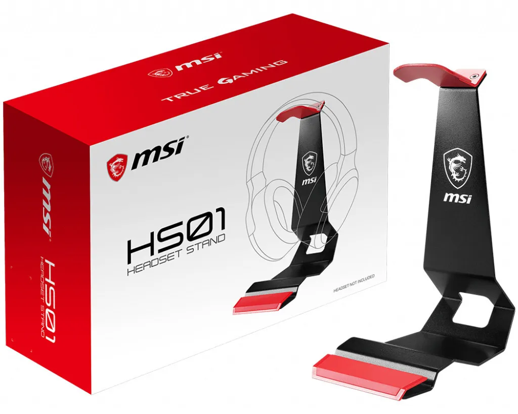 Support Casque MSI HS01 Solide avec Socle Lesté et Design Ergonomique