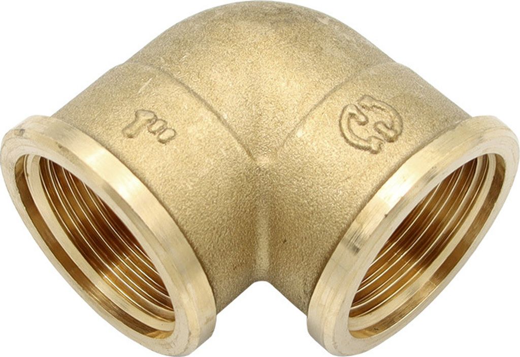 Messing Winkel 1 Zoll DN25 Rohrwinkel Bogen Rohrbogen Biegung Gewindefitting