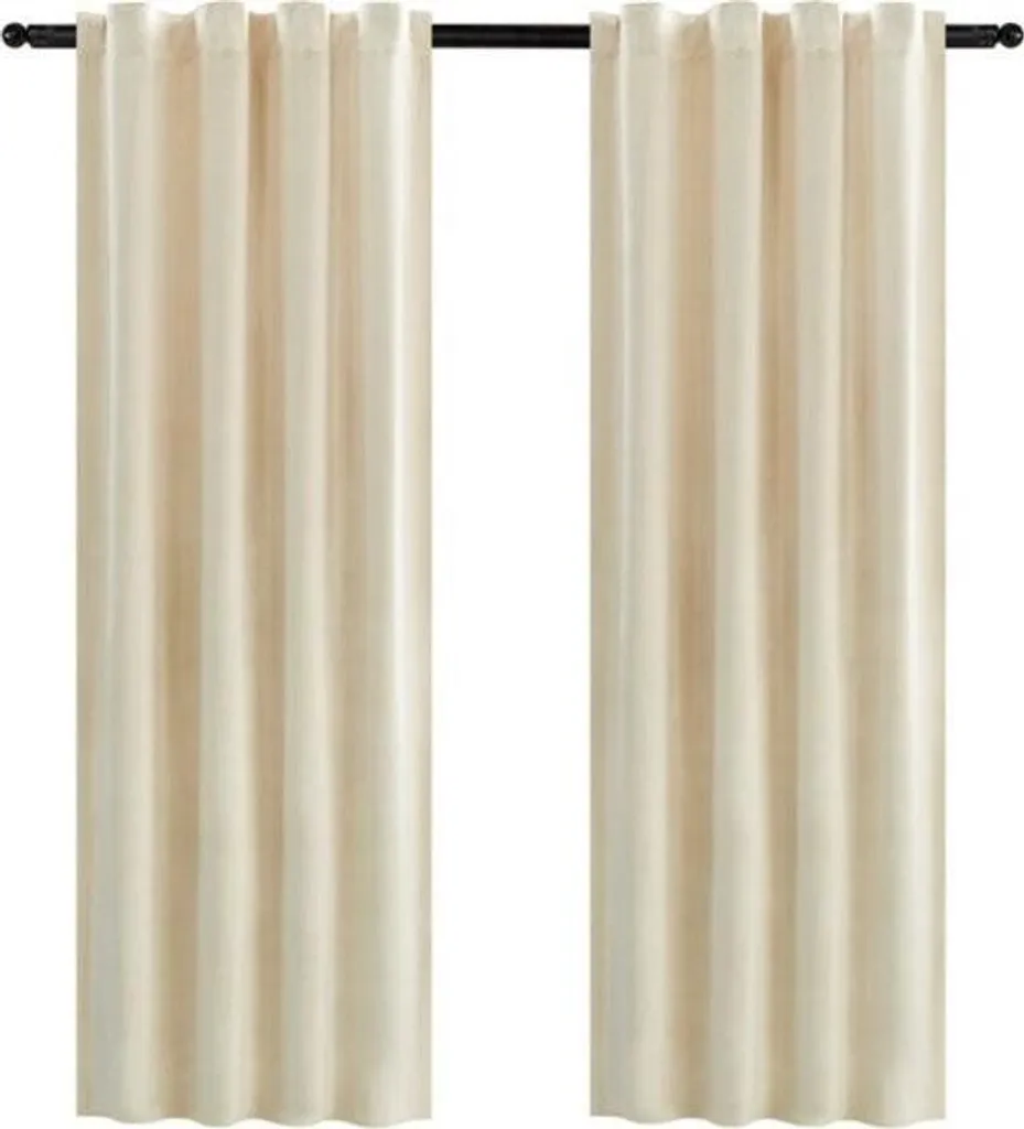 Rideau Occultant Froid et Bruit en Velours Beige - Solution Isolation